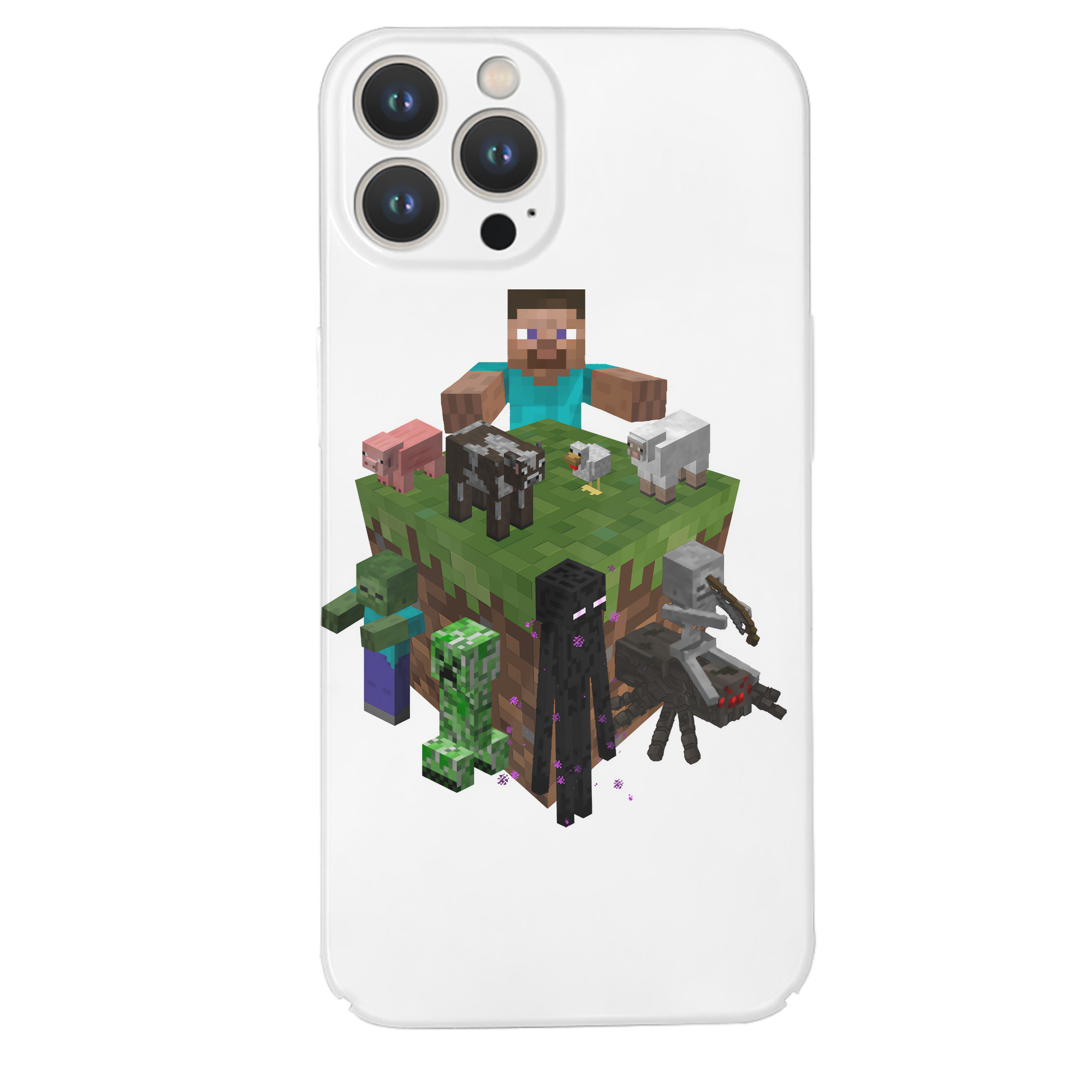 （画像用） マインクラフト ブロックの世界 Minecraft MC Block world 【iPhone 14シリーズ対応】ハードケース